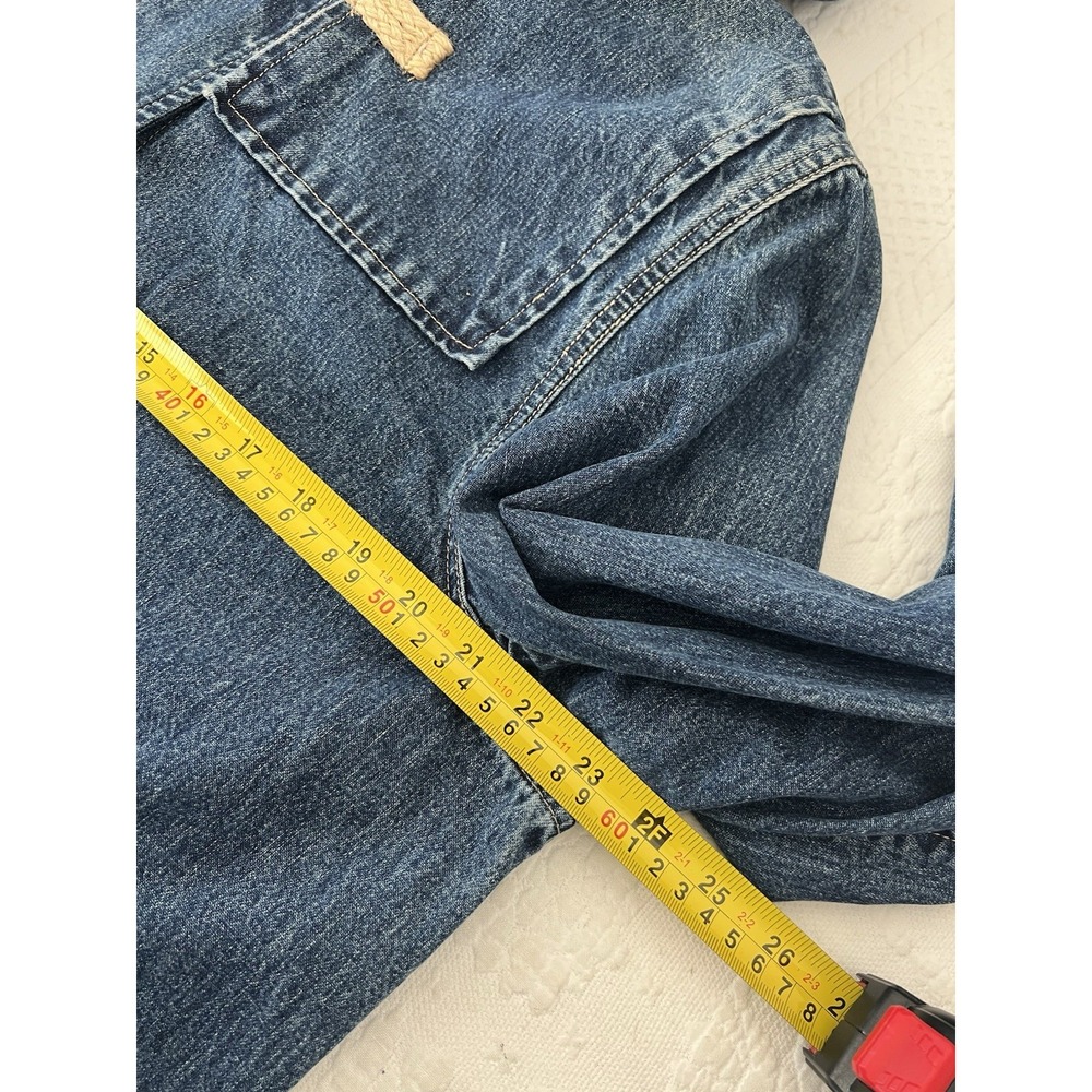 NEW VTG Ralph Lauren Duffle Coat Women M Denim Hooded Wood Toggle Jacket - Picture 14 of 16